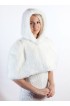 White Rex Fur Cape with Hood
